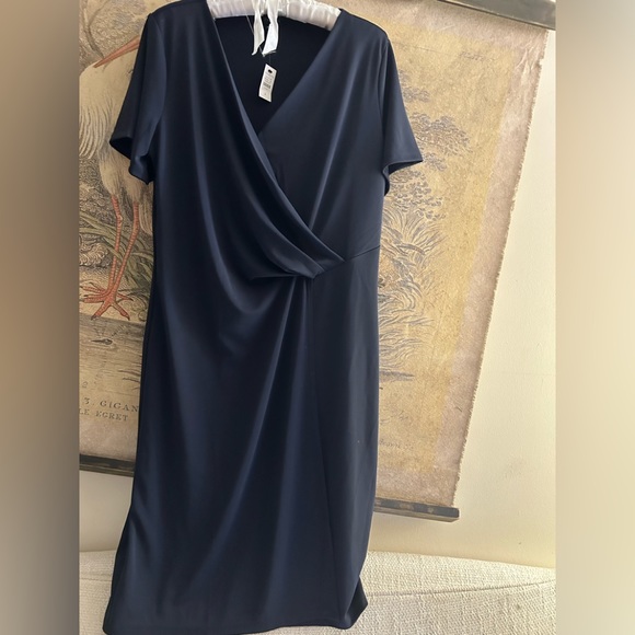 NEW Talbots Dark Navy Blue Sheath Dress Plus Size 0X XL Extra Large Plus SZ - Picture 2 of 8